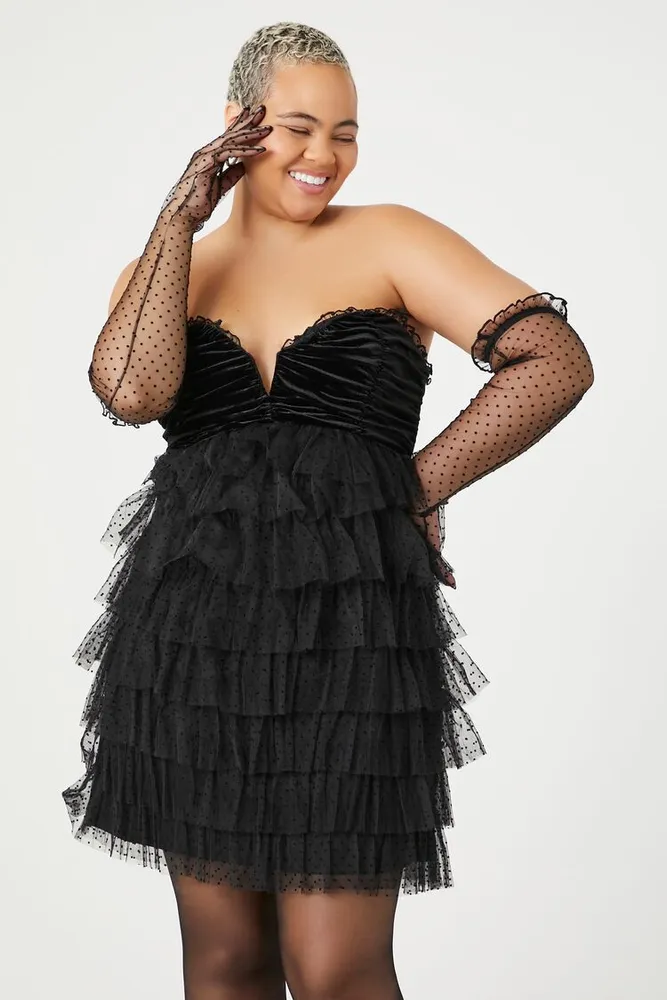 Velvet polka dot dress new arrivals