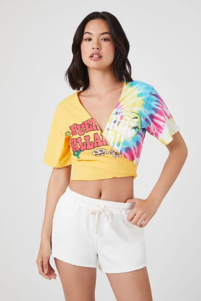 Yellow wrap crop top on sale