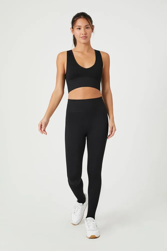 Forever 21 Women s Seamless Stirrup Leggings in Black Small