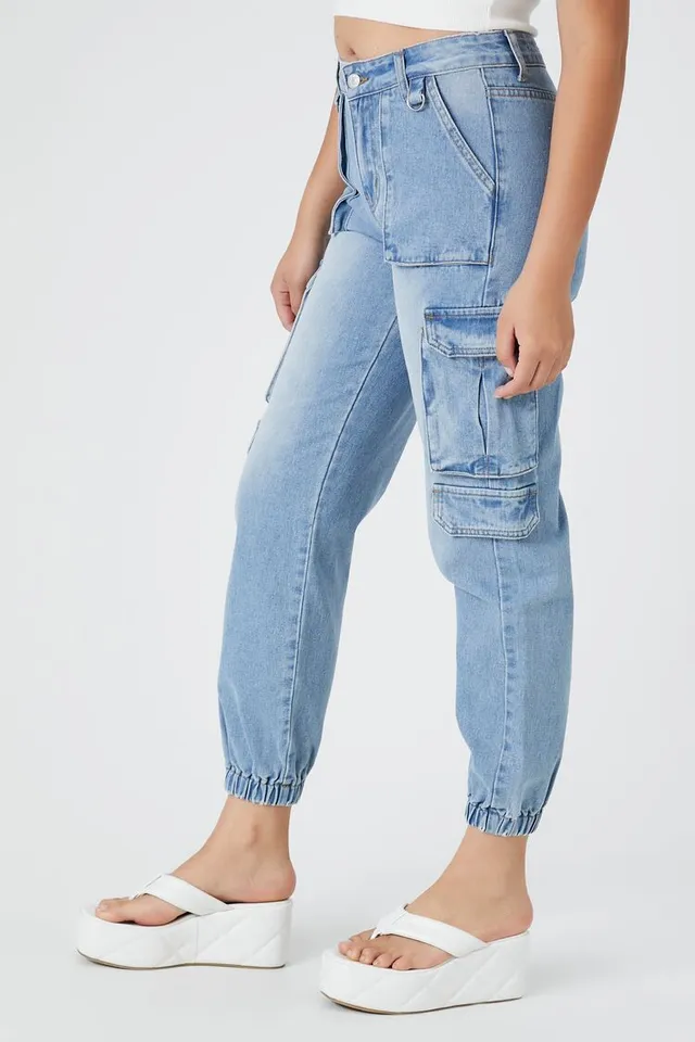 Denim joggers womens forever 21 sales