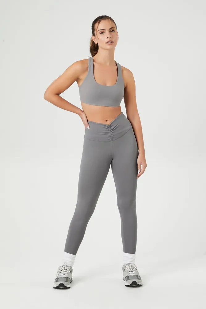 Forever 21 Women s Active Seamless Ruched Leggings Dark Grey