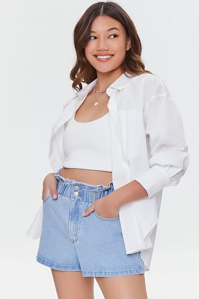 Forever 21 cheap paperbag denim shorts