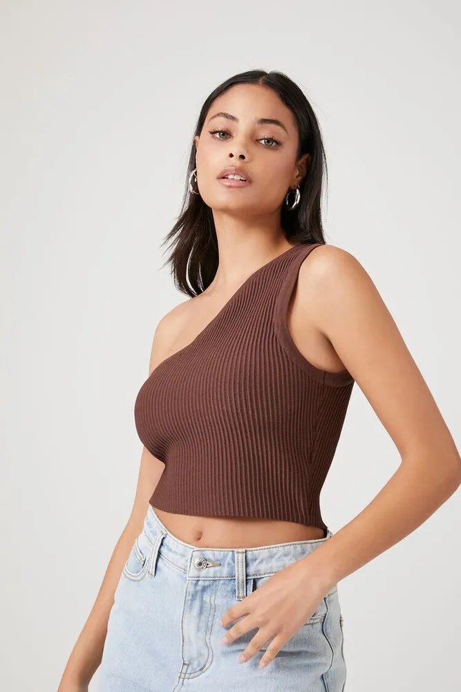 One shoulder crop top forever 21 store