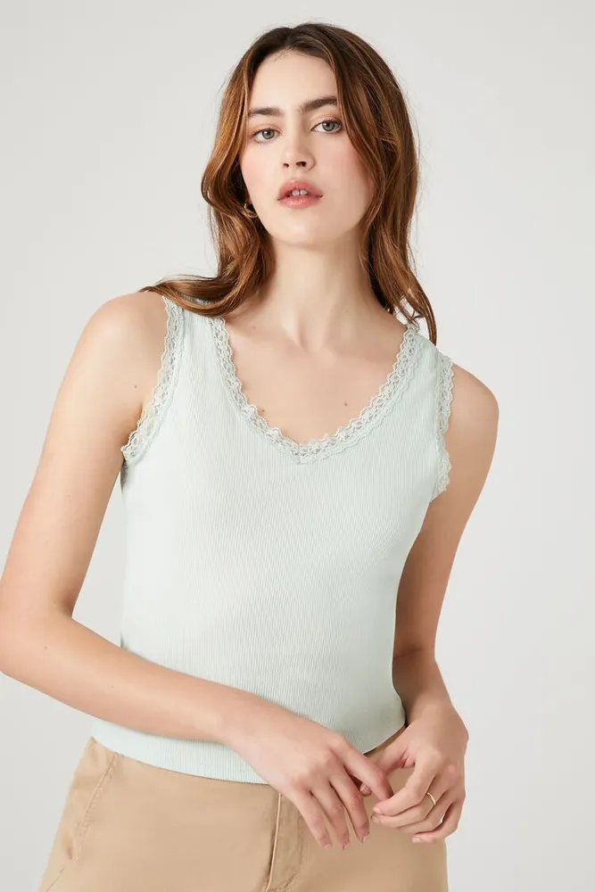 Lace trim tank shop top forever 21