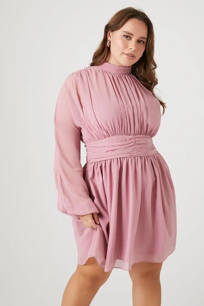 Pink chiffon dress forever 21 2025