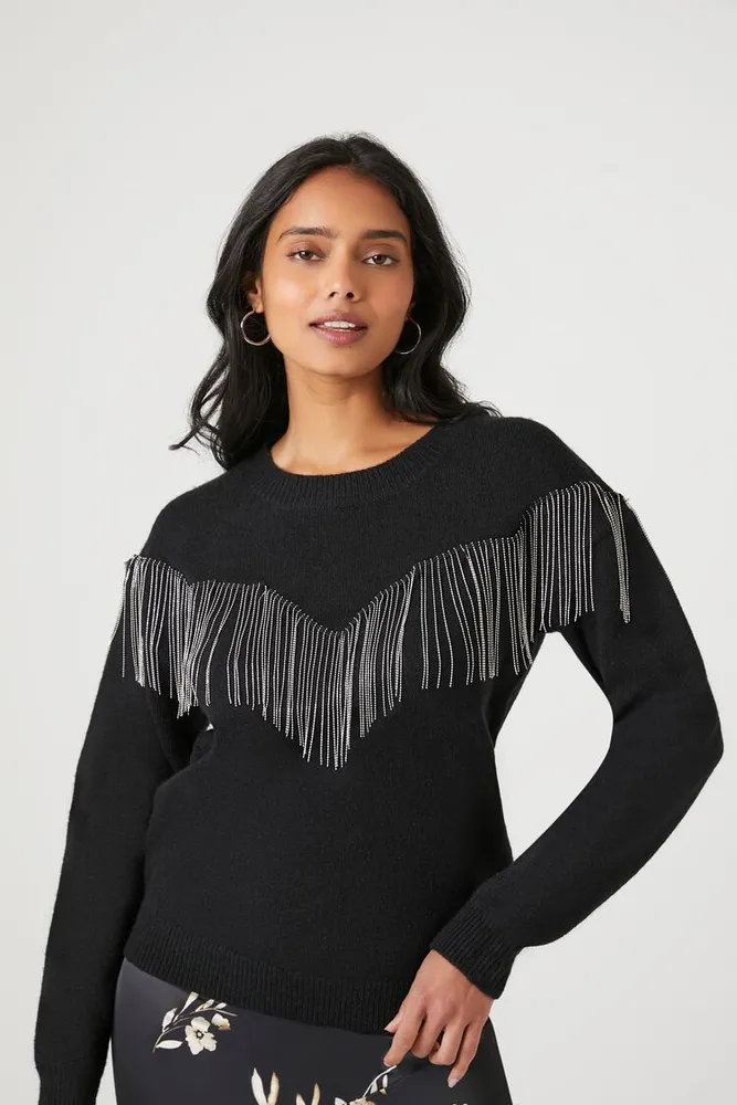 Forever 21 fringe sweater new arrivals