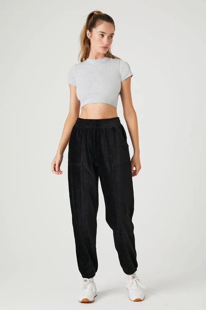 Forever 21 Women s Active Corduroy Joggers in Black Small
