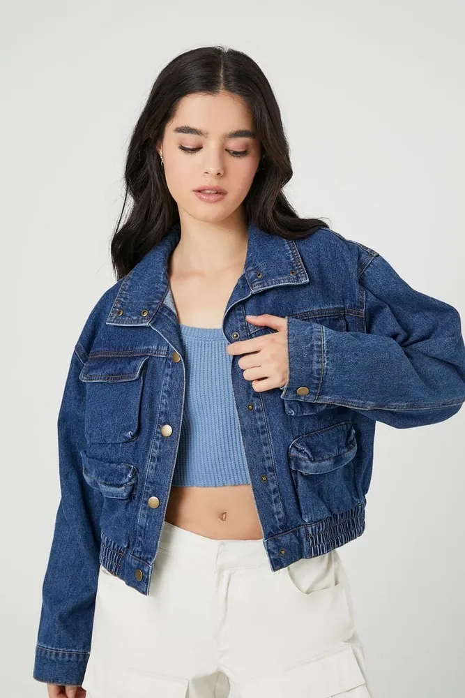 Button front denim jacket forever 21 discount