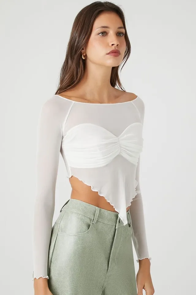 Forever 21 white mesh top shop