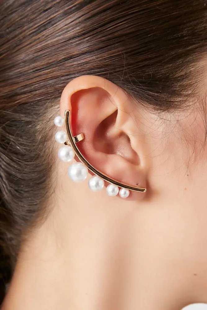 Forever 21 pearl hoop earrings hot sale