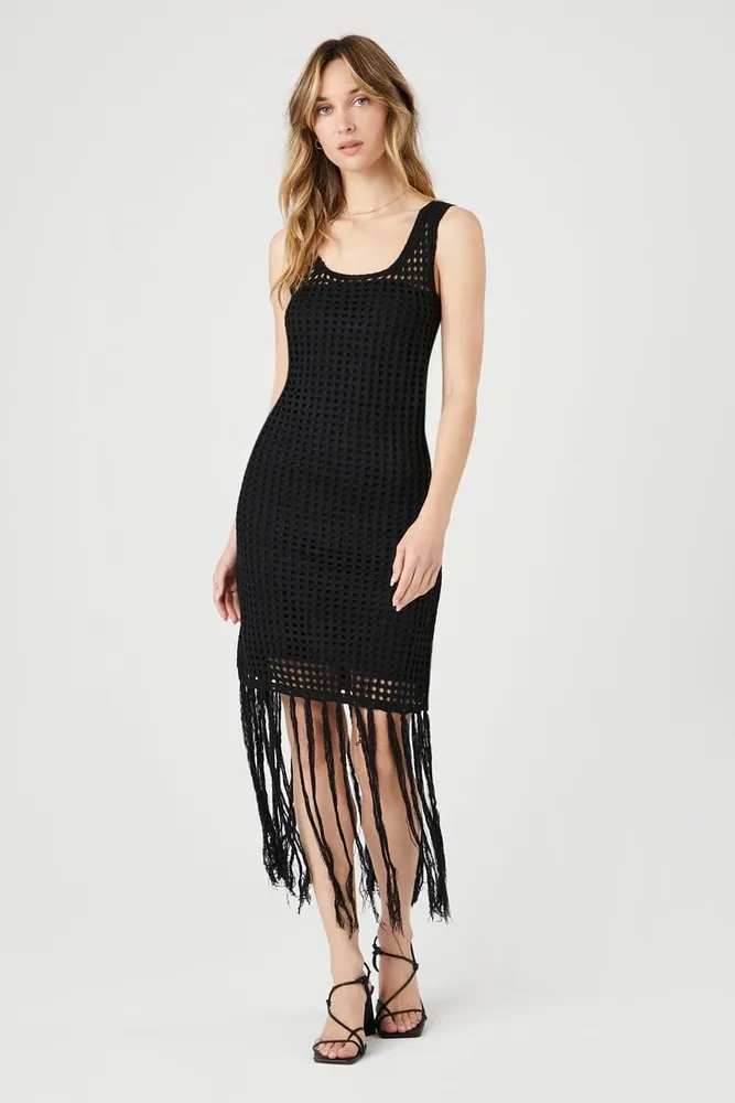Black fringe hotsell dress forever 21