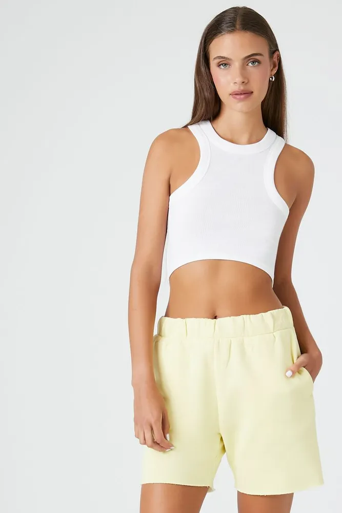 Forever 21 Women s Active Fleece Mineral Wash Sweatshorts in Light