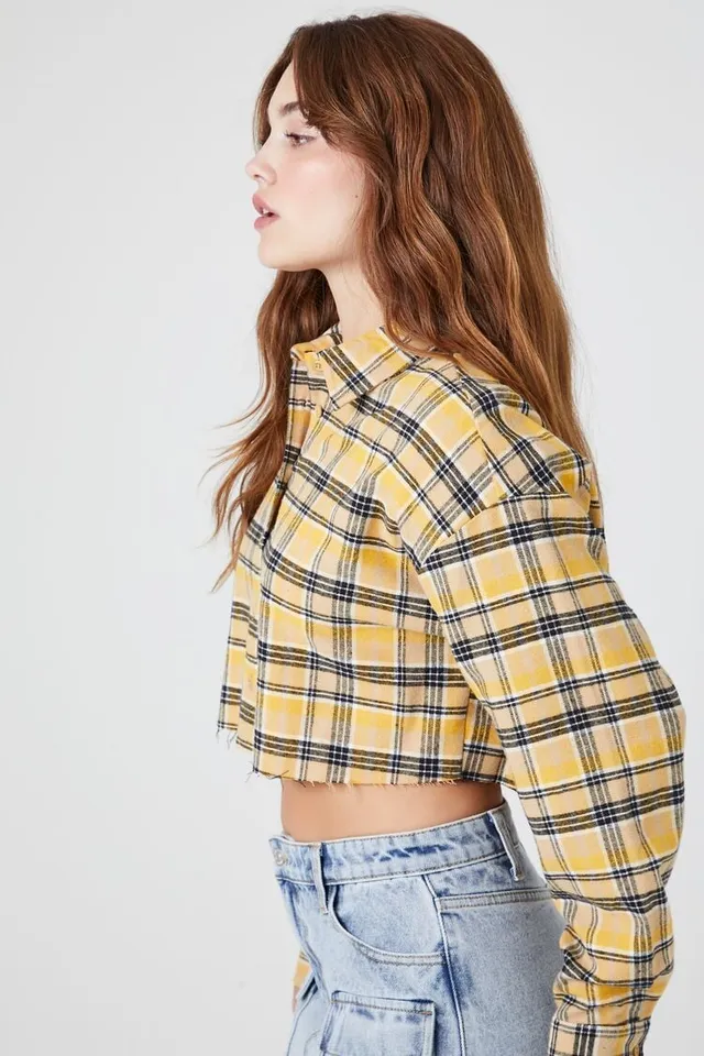 Forever 21 plaid crop top hot sale