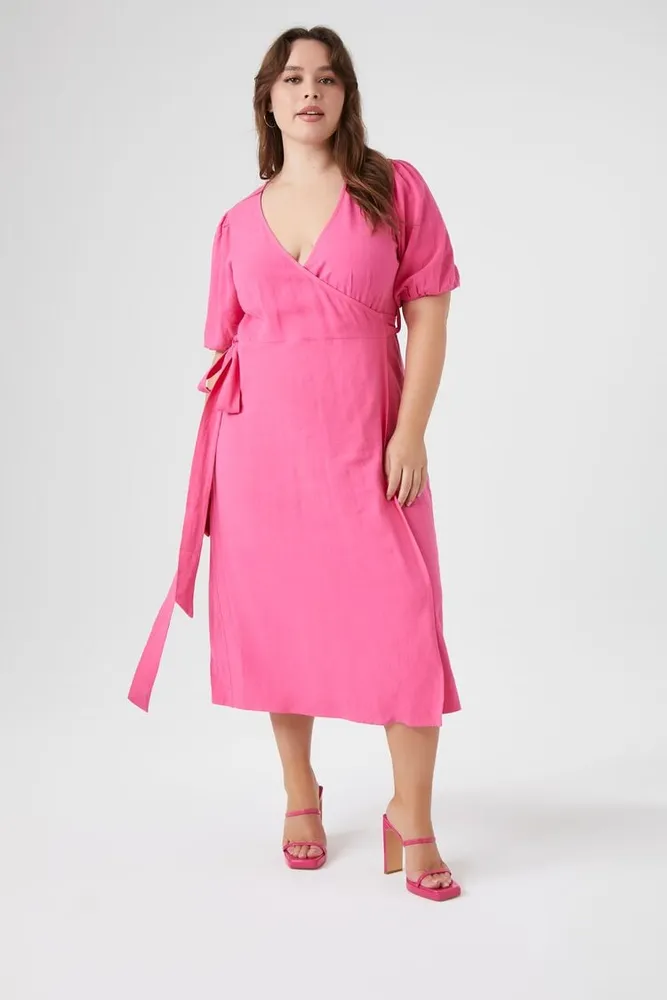 Forever 21 shop pink wrap dress