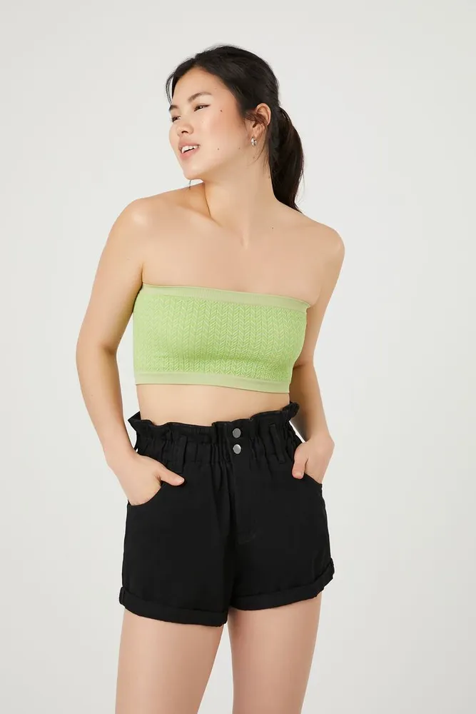 Paperbag denim shorts forever on sale 21