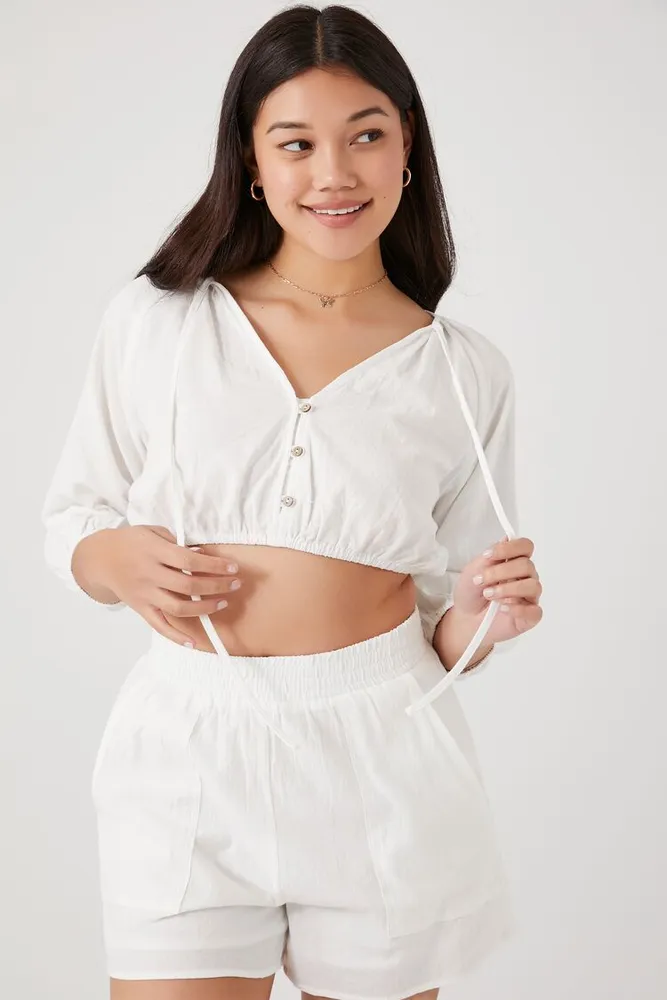 Forever 21 white peasant top online
