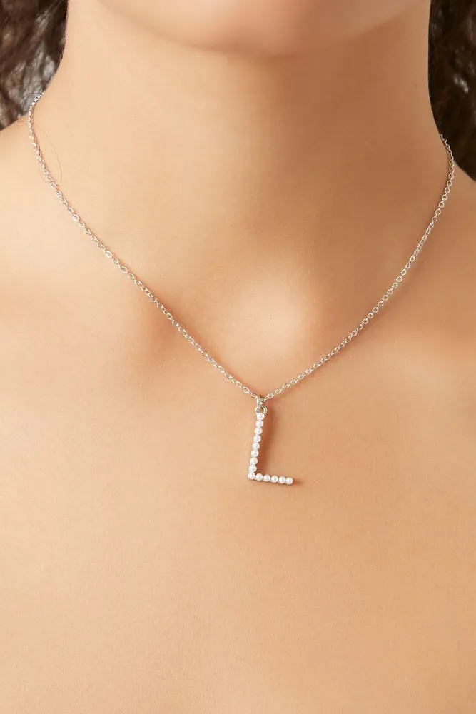 Large rhinestone cheap initial necklace