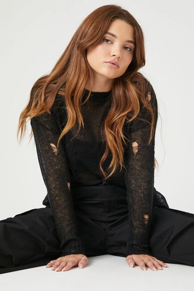 Forever 21 outlet distressed sweater