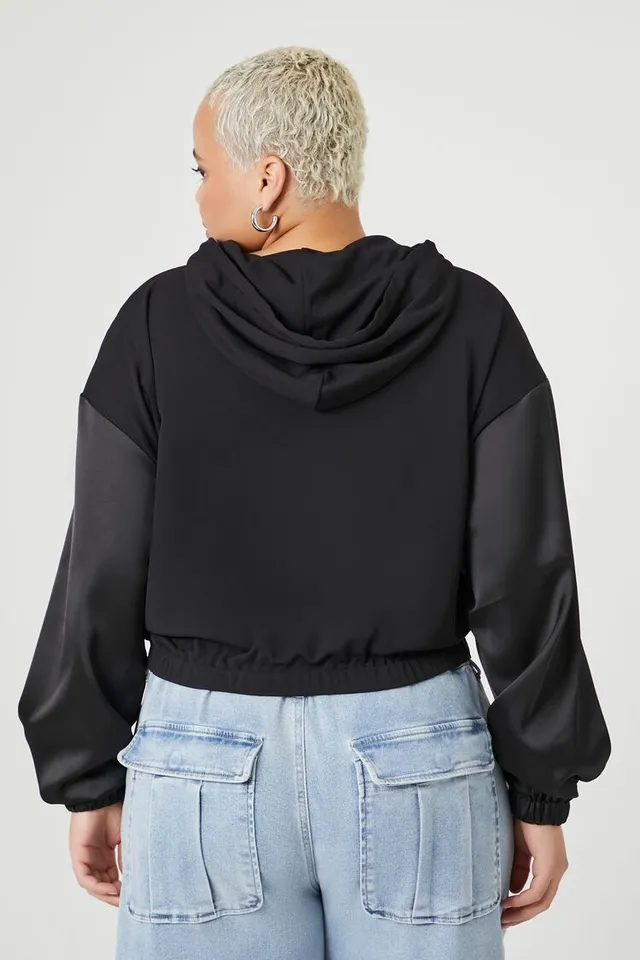 Forever 21 cropped zip up hoodie online