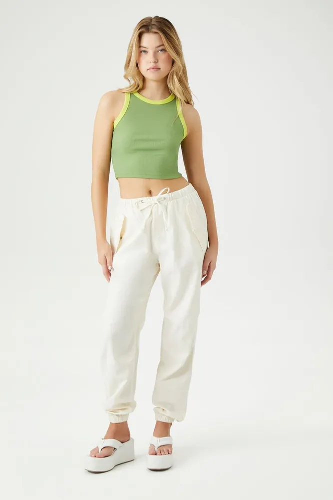 Forever 21 white joggers store