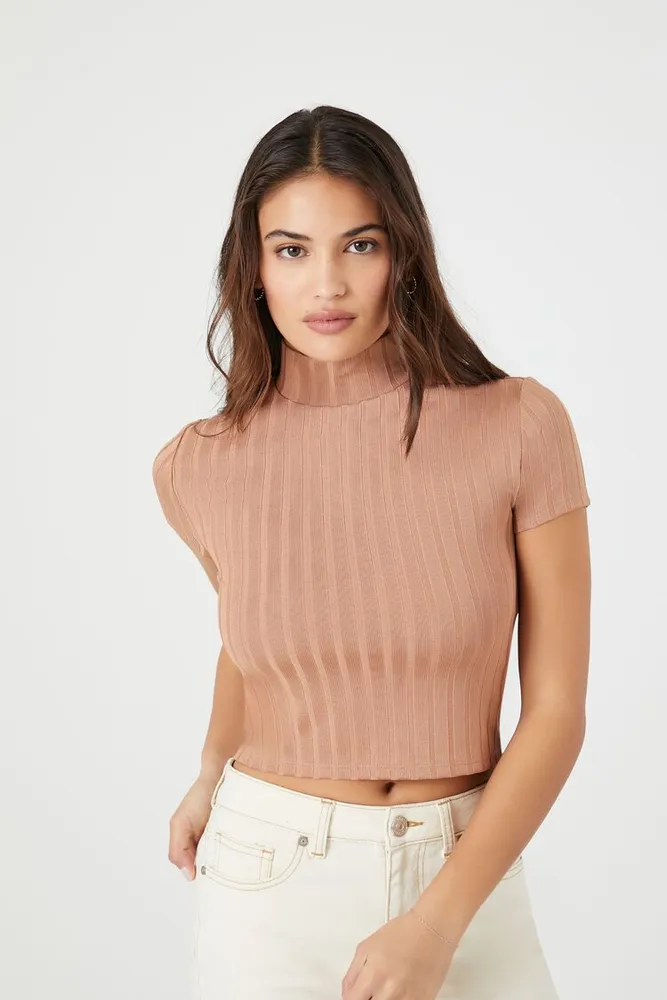 Forever 21 ribbed mock neck top discount
