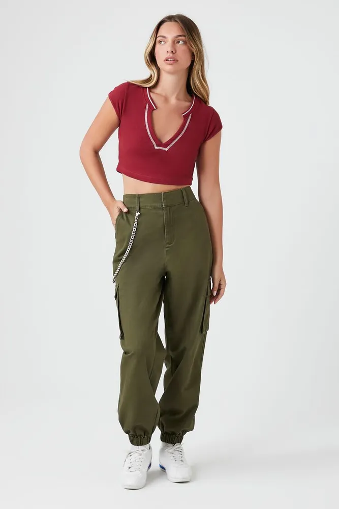 Forever 21 cargo joggers top