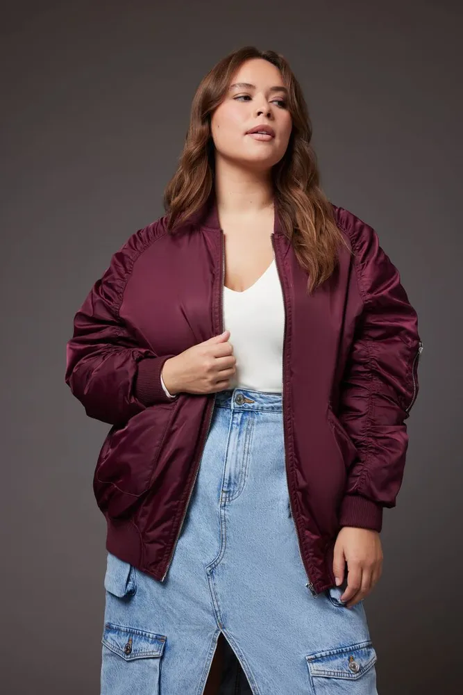 Wine bomber sales jacket womens