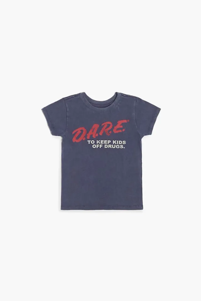 Forever 21 Girls DARE Graphic T Shirt Kids in Navy 9 10