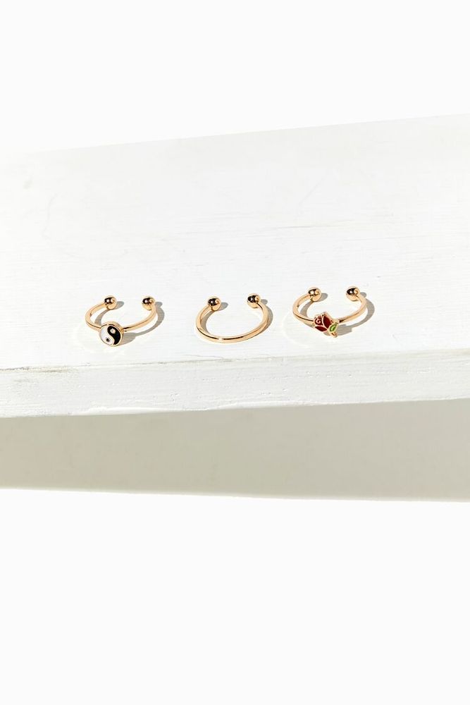 Forever 21 Women s Upcycled Yin Yang Toe Ring Set in Gold
