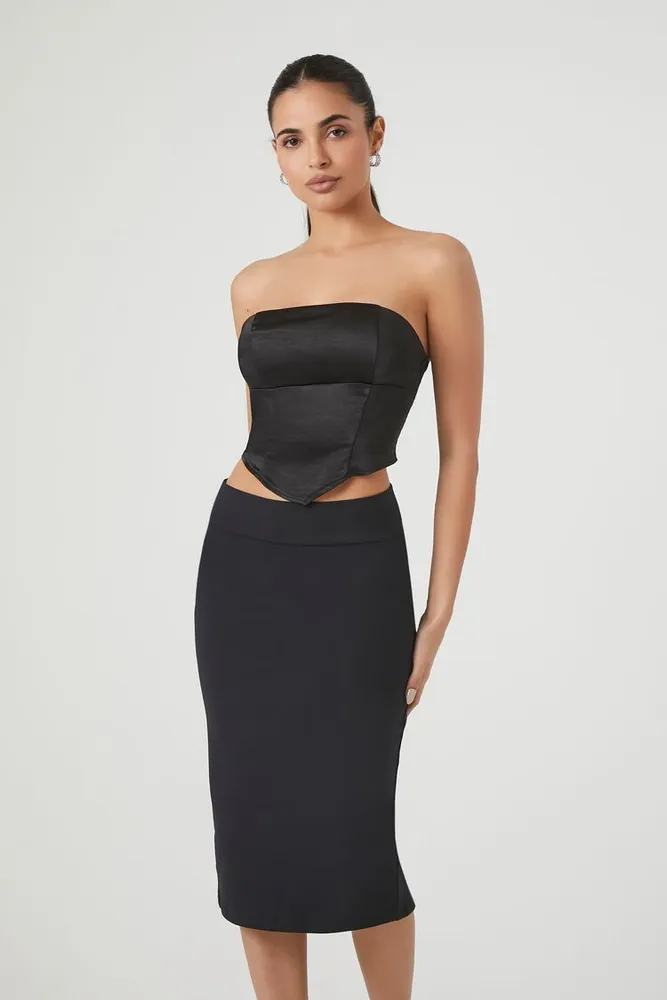 Womens ponte cheap knit pencil skirt