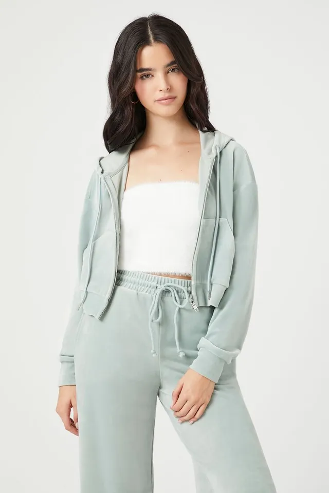Forever 21 cropped zip hoodie store
