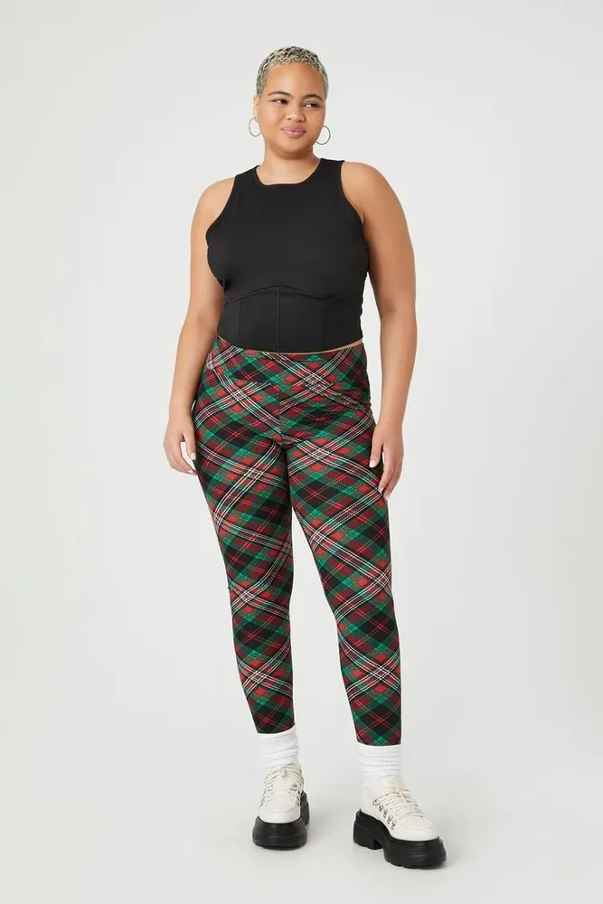 Red plaid leggings forever 21 online