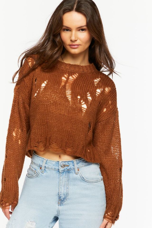Distressed sweater hot sale women's