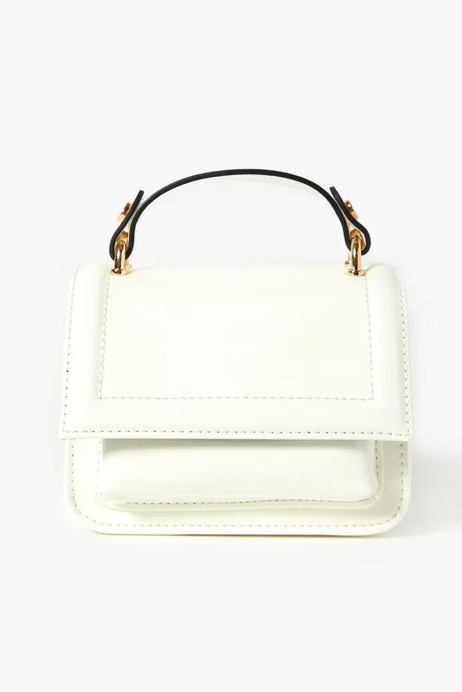 Forever 21 Women s Faux Patent Leather Crossbody Bag in White