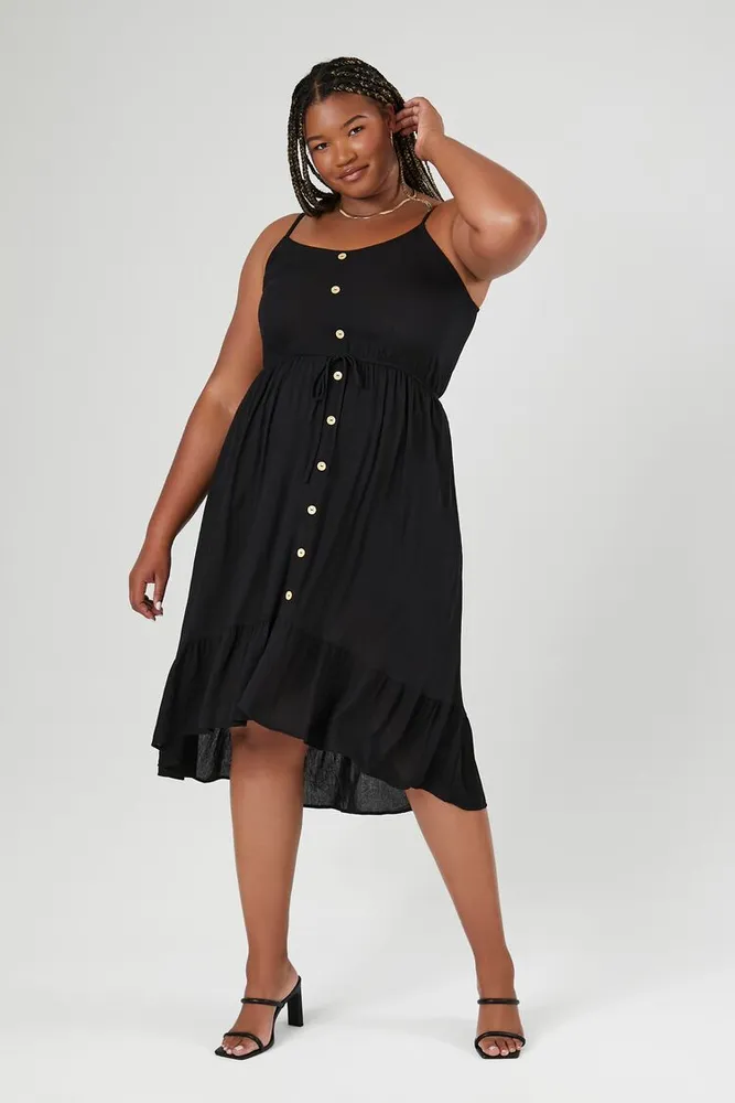 Forever 21 Women s High Low Cami Maxi Dress in Black 3X