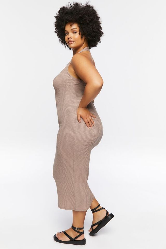 Forever 21 Women s Halter Midi Dress in Taupe 1X CoolSprings
