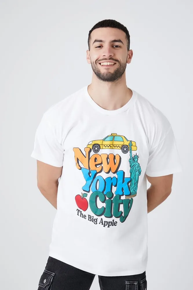 Forever 21 Men New York City Graphic Tee in White Large