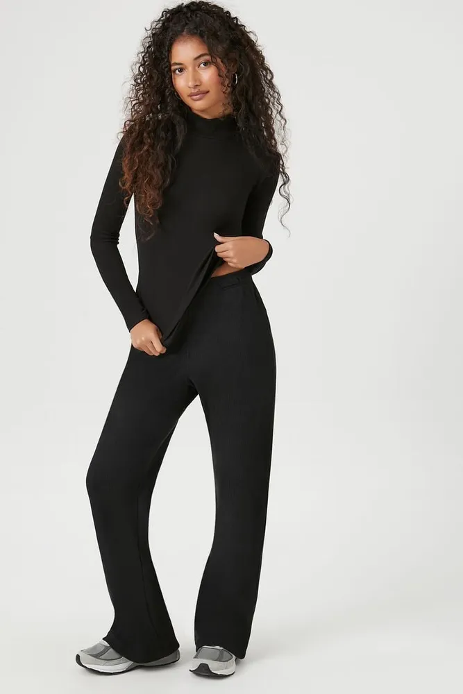 Forever 21 Women s Waffle Sweater Knit Pants in Black Medium