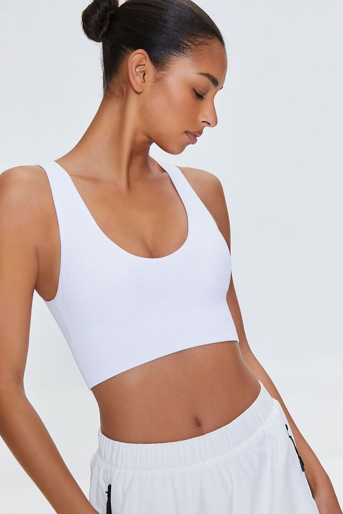 Forever 21 white sports bra sales