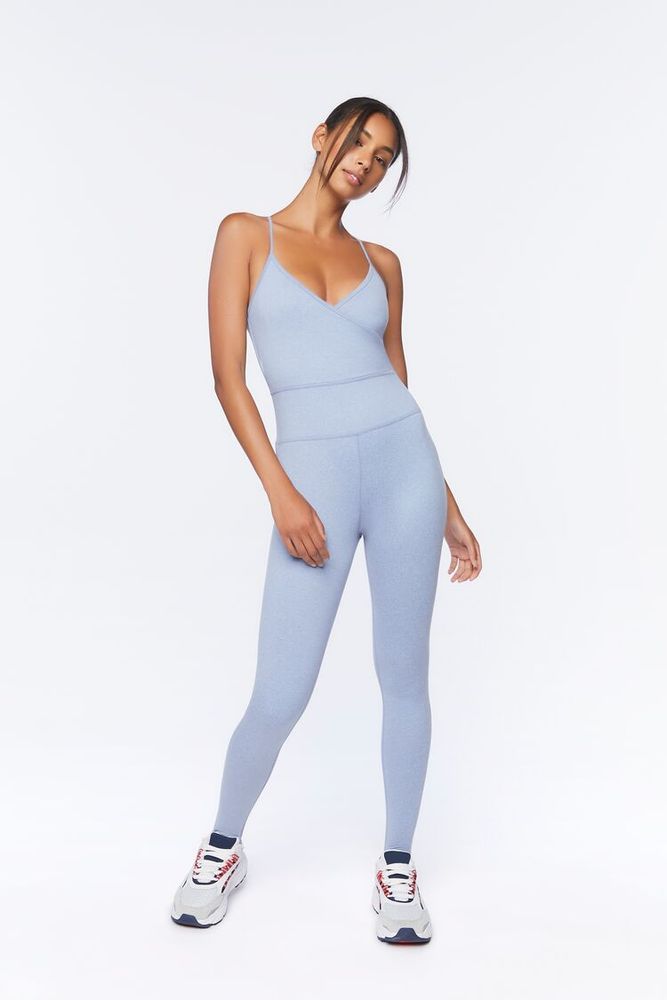 Forever 21 Women s Active Crisscross Cami Jumpsuit in Blue Mirage