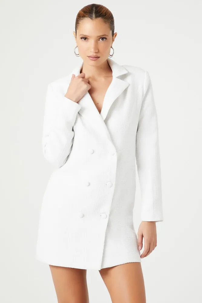 Forever 21 Women s Tweed Blazer Mini Dress in Ivory Small