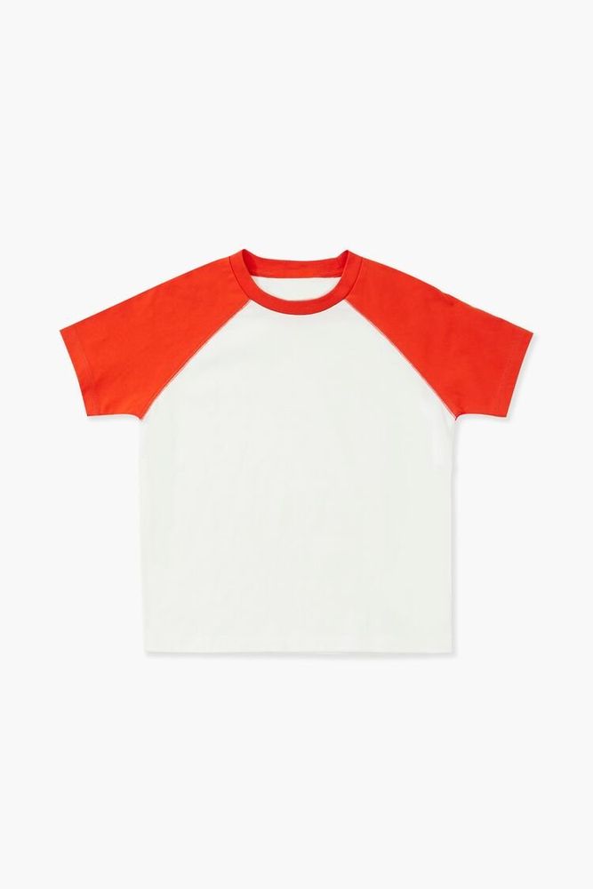 Forever 21 Kids Baseball T Shirt Girls Boys in White Red 9 10