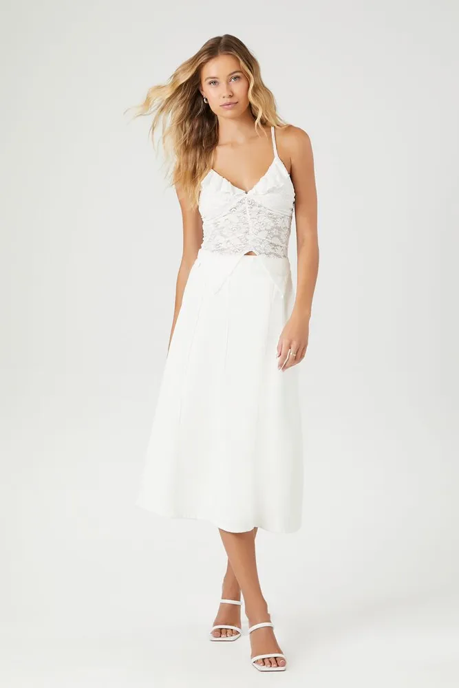 Forever 21 white midi skirt top