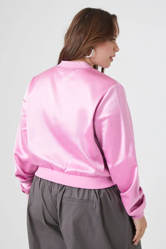 Pink satin jacket forever 21 sale