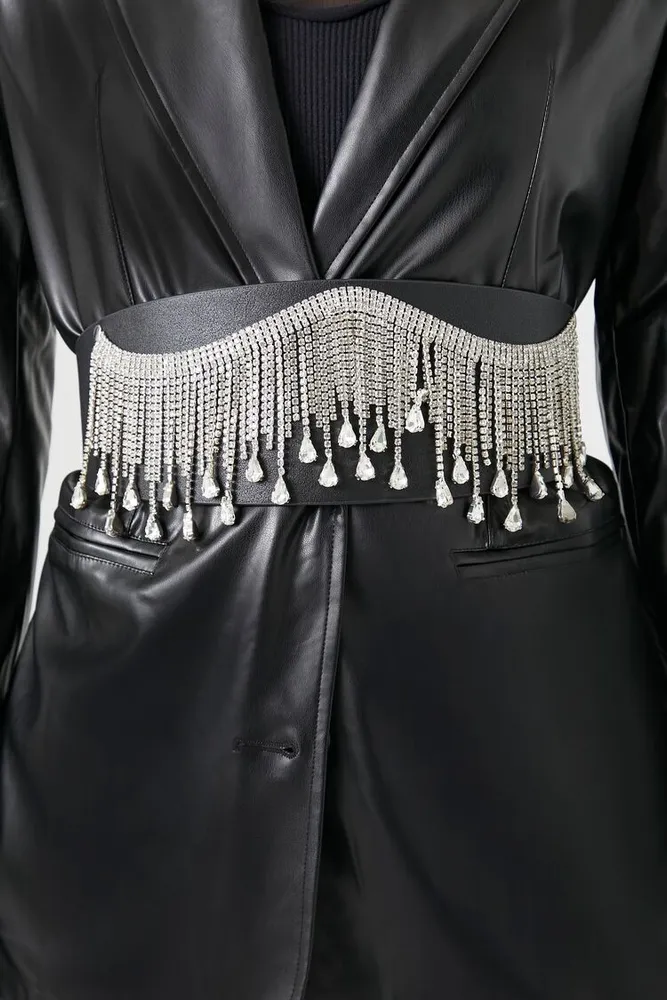 Silver rhinestone waist belt new arrivals