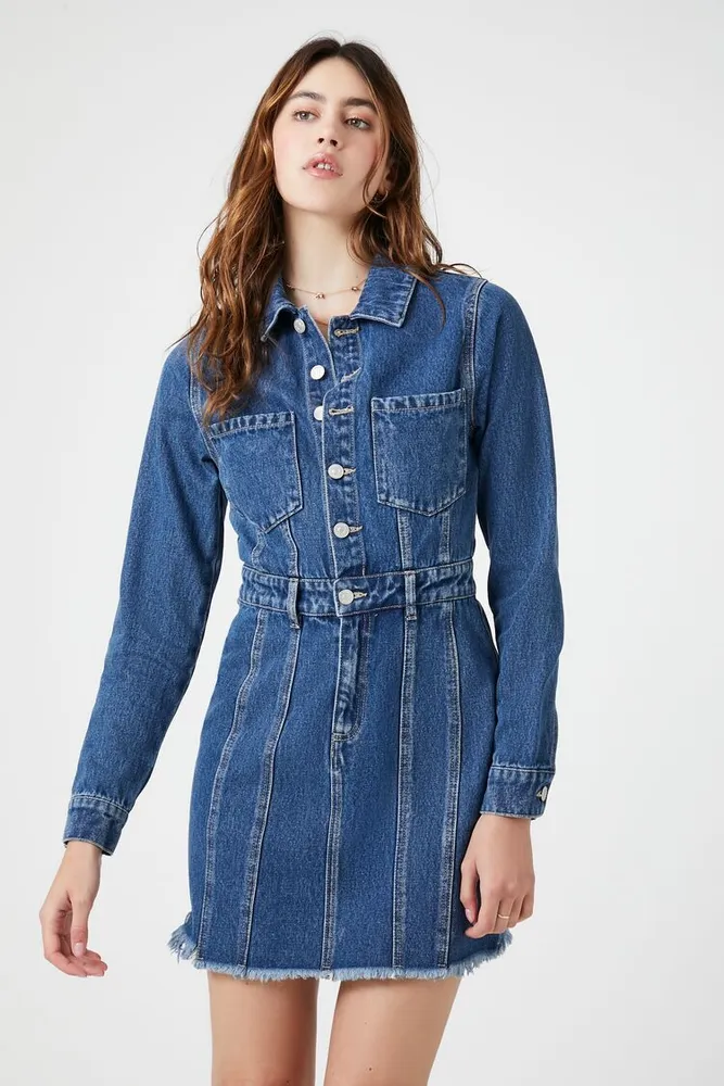 Button down denim dress forever best sale 21