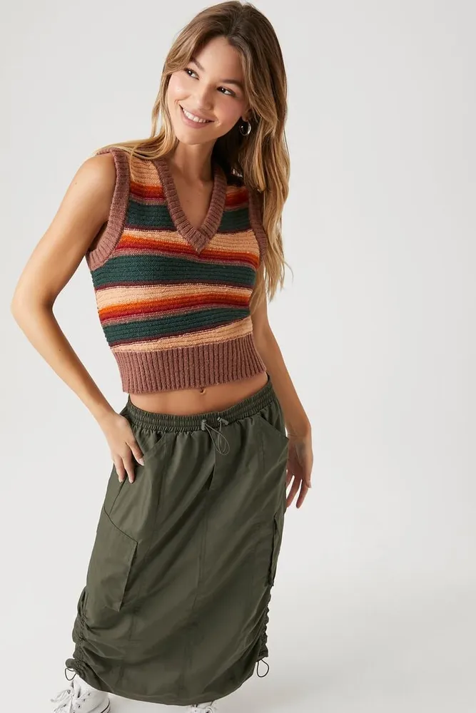 Forever 21 Women s Striped Sweater Vest in Red Small Plaza Las