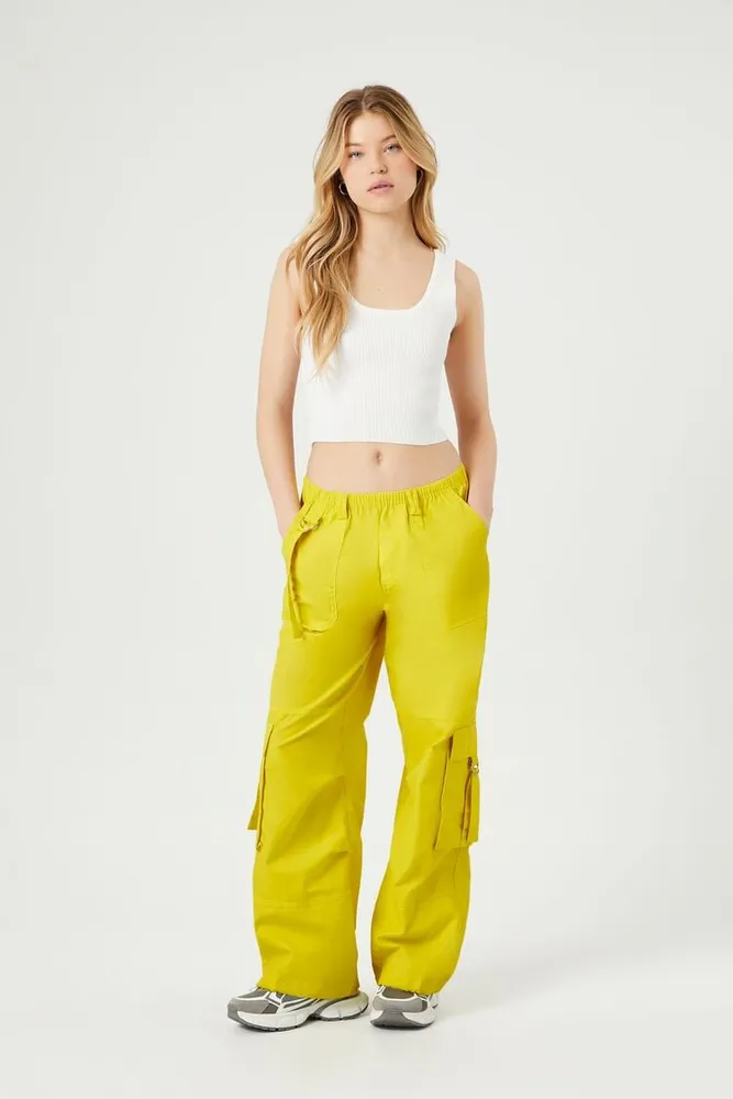Yellow cargo pants forever 21 hot sale