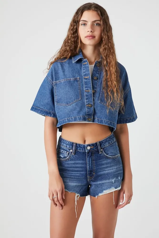 Distressed denim shorts forever 21 clearance
