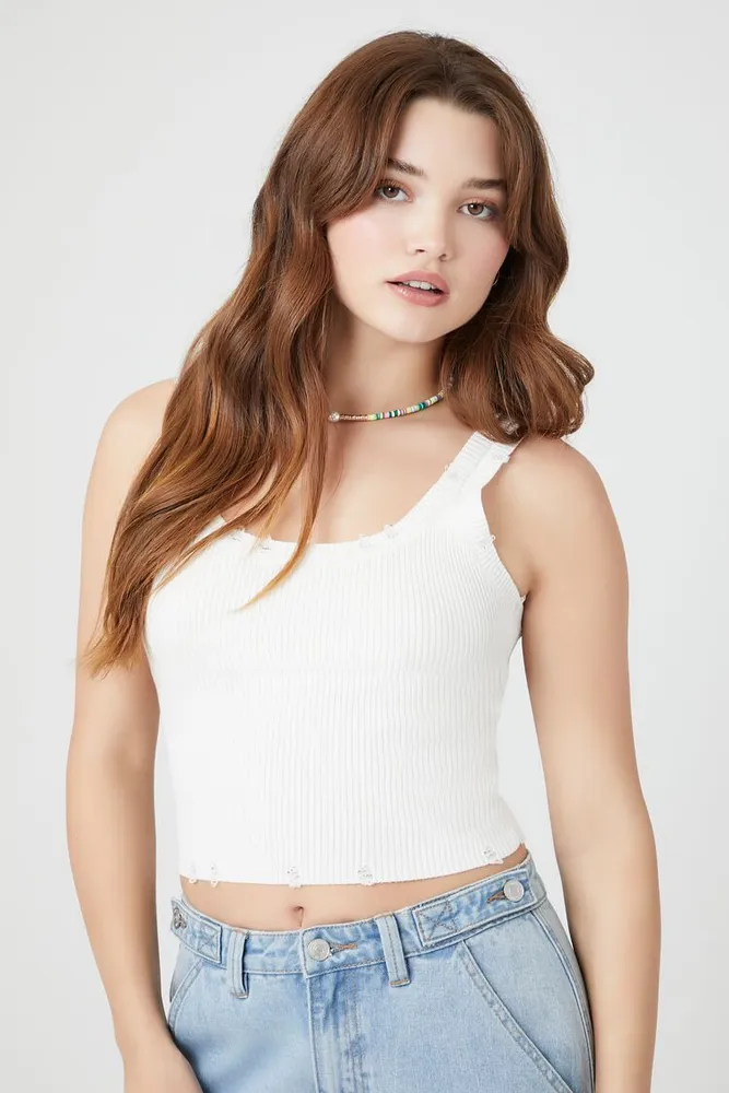 White tank crop top forever outlet 21